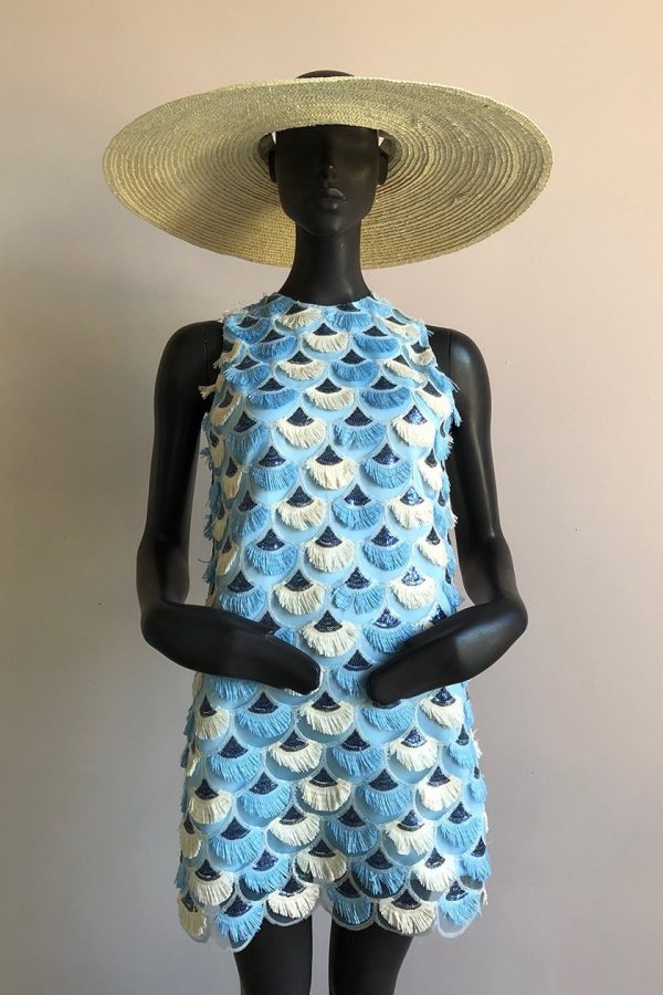NEW 30’S SHIFT DRESS WITH CRYSTAL BIRCH HAT