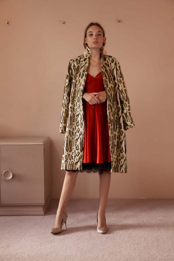 COAT WORN OVER LIEN PROM PARTY DRESS