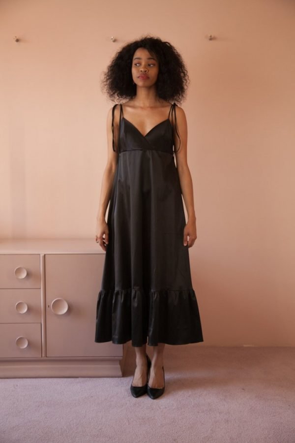 A-line slip dress with frill